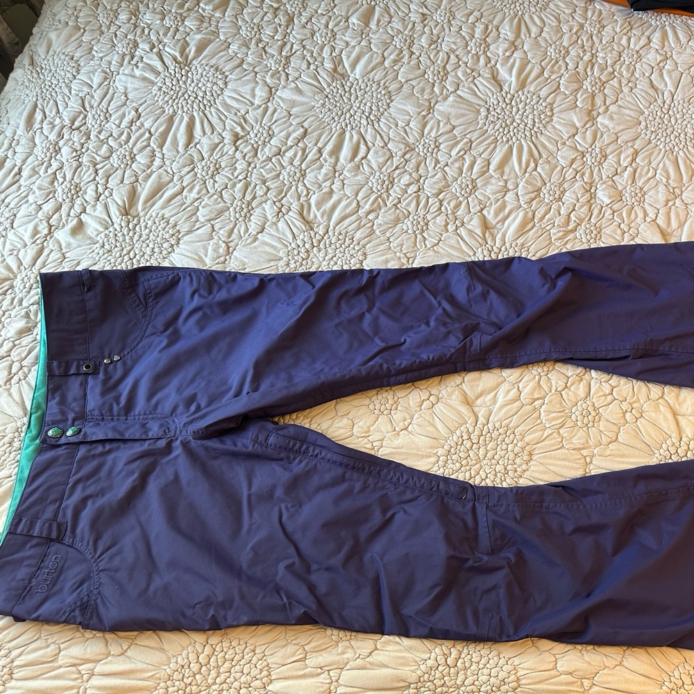 Burton White Collection Dryride Snowboarding Ski Pants Purple Size Medium